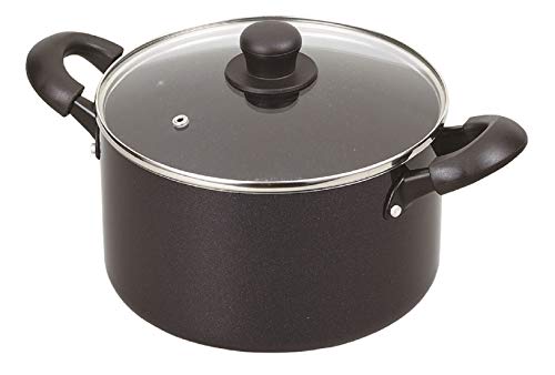 パール金属 両手鍋 ガラス蓋付 22cm IH対応 ミッドナイトマーブル HB-5119 送料無料