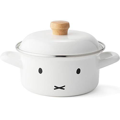 富士ホーロー(Fuji Horo) キャセロール 両手鍋 ホワイト IH対応 15cm ミッフィー フェイス 送料無料