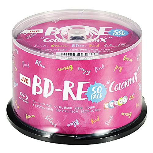 JVCケンウッド JVC くり返し録画用 ブルーレイディスク BD-RE 25GB 50枚 5色カラーミックス (ツートンカラーディスク 送料無料 JVCケンウッド JVC くり返し録画用 ブルーレイディスク BD-RE 25GB 50枚 5色カラーミックス (ツートンカラーディスク 送料無料