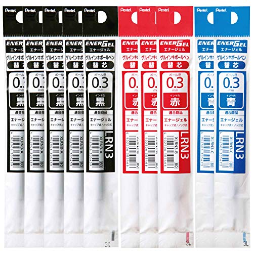 ボールポイント3色組み合わせ/0.3mm/AMZ-LRN3-10・Color:3色組み合わせSize:0.3mm・パッケージ個数:1・【特長】ボールペン替芯10本(黒・赤・青)セット・【セット内容】XLRN3-A(黒)5本・XLRN3-B(赤)3本・XLRN3-C(青)2本・【1本あたりサイズ/重さ】幅 6 ×奥行6mm × 長さ 111mm/2.6g・【芯径】0.3mm【本数】10本(黒5本・赤3本・青2本)・【材質】軸=PP ペン先=ステンレスまとめ買いに便利なボールペン替芯10本セット(黒5本、赤3本、青2本) 品番: LRN3