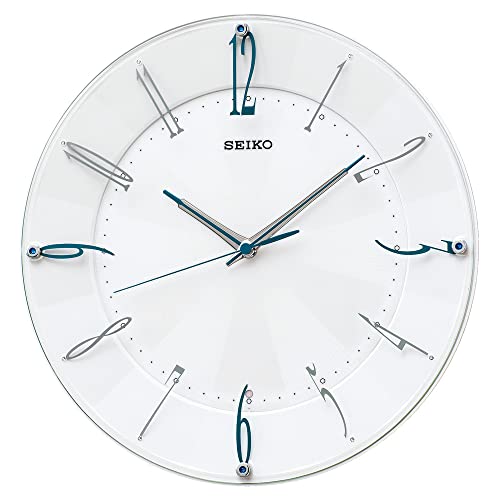 セイコークロック 掛け時計 電波 アナログ 白 パール KX214W SEIKO 直径32.7×4.6cm...
