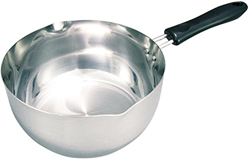 下村企販 片手鍋 18cm 目盛付 【日本製】 直火・IH対応 注ぎ口付き 目盛付き ミラー仕上げ 多用途に使える ゆきひら鍋 みそ汁 送料無料