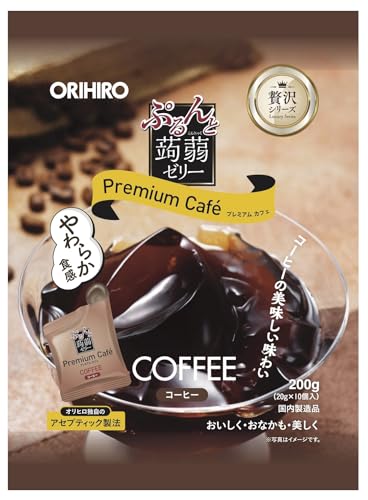 茶色/-/-・内容量:200g（20g×10個入）×6袋・商品説明:ぷるんとの贅沢シリーズ、プレミアムカフェ。独自のパウチ形状で押し出して食べる蒟蒻ゼリー。コーヒーの美味しい味わい、カフェ気分で手軽にほっと一息つけるデザート。・保存方法:直射日光・高温多湿な場所を避けてください。商品紹介 ぷるんとの贅沢シリーズ、プレミアムカフェ。 独自のパウチ形状で押し出して食べる蒟蒻ゼリー。 コーヒーの美味しい味わい、カフェ気分で手軽にほっと一息つけるデザート。 原材料・成分 果糖ぶどう糖液糖（国内製造）、砂糖、コーヒーエキス、蒟蒻粉、食塩／糊料（加工デンプン）、ゲル化剤（増粘多糖類）、香料、塩化カリウム、甘味料（アセスルファムK、スクラロース）、リン酸カリウム
