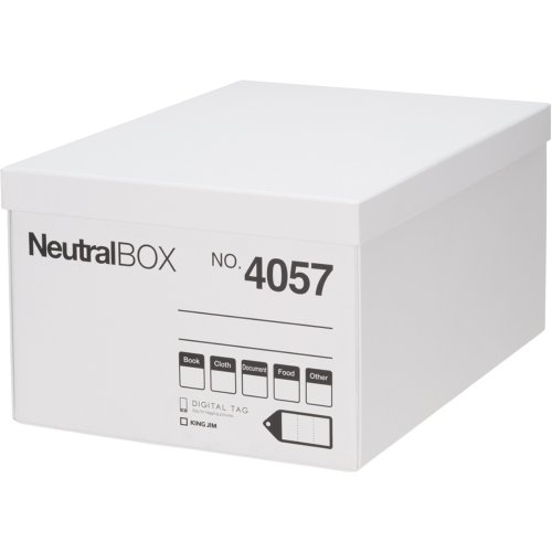 Rakuten - キングジム 収納箱 ニュートラルボックス 紙製 L 白 4057-W 送料無料