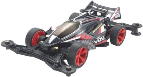 成型色/-/-・組み立てが必要なキット。別途、工具等が必要。・完成時サイズ:全長158mm、全幅98mm、全高43mm・エッジの効いたシャープなフォルムはもちろん、オリジナルを受け継ぐ精悍なブラックで仕上げたボディカラーもポイント・シャーシは軽量・コンパクトでセッティングの自由度も高いVZを採用・電池種別:単三電池2本(電池は別売りのため別途ご購入ください)商品紹介 タミヤ レーサーミニ四駆シリーズ No.94 ネオVQS VZシャーシ 18094 シャフトドライブ四輪駆動を採用した高性能レーサーのプラスチックモデル組み立てキット。 ネオVQSはレーサーミニ四駆の名車、『バンキッシュJr.』をリデザインしたマシン。 エッジの効いたシャープなフォルムはもちろん、オリジナルを受け継ぐ精悍なブラックで仕上げたボディカラーもポイント。 また、シャーシは軽量・コンパクトでセッティングの自由度も高いVZを採用。 シャーシ本体に加え、バンパーやカバー類などのAパーツもボディに合わせたブラックで統一。 そして、ダークな色合いに映えるレッドカラーの5本スポークホイールには小径ローハイトタイヤを装着。 シルバーとレッドのグラフィックや、ウインドウなどを表現するメタリック調のステッカーもセット。 VSシャーシを進化させたVZ レースでも使われて人気が高い、小型・軽量・ショートホイールベースのVSシャーシの性能をさらに磨き上げたのがVZシャーシ。 小回り性能やメンテナンス性の高さなど、VSシャーシの優れた特長はそのままに、バンパー、リヤステー基部、プロペラシャフト軸受けなどの強度をアップ。 衝撃を吸収する適度な“しなり”もポイント。 また、リヤローラーステーに加えてフロントバンパーも分割が可能。 セッティングの自由度も大幅に向上。 そして、シャフトの軸受けは摩擦抵抗の少ないPOM樹脂製の620プラベアリングを採用。 シャーシ本体とギヤカバーなどのAパーツはABS樹脂製、ギヤ比は3.5:1の超速タイプ。 基本スペック 完成時サイズ:全長158mm、全幅98mm、全高43mm モーターつき 接着剤を使わずはめ込みとビス止めで組み立て ※この商品は、組み立てが必要なキットです。 ※組み立てには別途、工具等が必要です。 ※単三電池（2本）は別途ご購入ください。 ※この商品には、接着剤や塗料、工具や電池等は含まれません。 安全警告 該当なし
