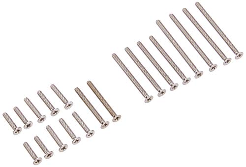 シルバー/10mm、12mm、20mm、25mm、30mm/15510-000・パッケージ個数:1・10mm×4本、12mm×6本、20mm×2本、25mm、30mm×各4本セット・使用可能マシン:ミニ四駆PRO、ミニ四駆各車・※安全のため、使用の際には皿穴加工が必要です。説明図をよくお読みください。・※ビス穴の加工は 2mm皿ビス穴加工ビット (電動リューター用、Item No:74130)を使用してください。ビス頭の上部が平らなので、シャーシ裏面に取り付けるプレートなどに皿穴加工をすることでビスの頭が出ることを防止。 10mmを4本、12mmを6本、20mmを2本、25mm、30mmを4本セット。 この皿ビスを使うことによりビス頭部が出る事を防止するためには、「74042 電動ハンディリューター、74130 2mm皿ビス穴加工用ビット」を使用する事を推奨。 ※この商品は、組み立て、が必要なミニ四駆パーツです。 ※組み立て、には別途、工具、等が必要です。 (.co.jpより)