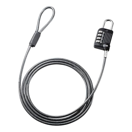 サンワサプライ(Sanwa Supply) セキュリティワイヤー一体型ダイヤル錠(ブラック) SLE-32S 送料無料