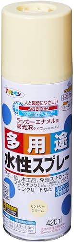 アサヒペン 水性多用途スプレー 420ML カントリークリーム 送料無料