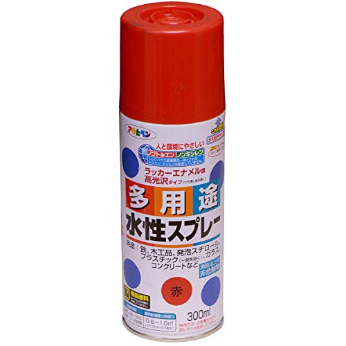 赤/300ml/-・Color:赤Size:300ml・パッケージ個数:1・タレにくく、きれいに仕上がります。・油性塗料や、発泡スチロールに塗っても下地を侵さず、いろいろな素材に使用できます。・乾燥前には水ぶきで落とせて、いったん乾くと日光や雨に強い。・消防法上の非危険物・鉛・クロム化合物を使用していません。乾燥時間:夏期/40~50分 冬期/1~2時間 ●塗り重ね時間の目安: 1回で仕上げずに乾燥させてから2回目を塗装してください。 光沢:ツヤあり/ツヤ消し 下処理方法:■塗る面のゴミ、油分、ホコリ、ワックスをとります。 ■塗料がついて困る周囲はあらかじめマスキングテープや養生シートで覆います。 ■取り扱い中は、必要に応じてマスクや保護メガネ、手袋などを使用してください。 ■新しいコンクリートやモルタルには適しません。