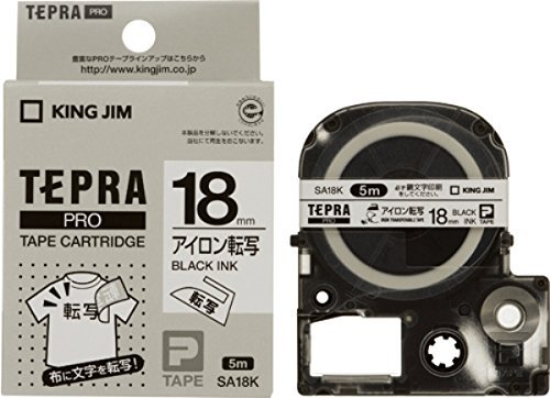 -/幅64×奥行き25×高さ75mm/-・パッケージ個数:3・メーカー型番 : SA18K・サイズ : 幅64×奥行き25×高さ75mm・重量 : 約56g・長さ : 5m・幅 : 18mm◆テプラPRO・アイロン転写ラベル/黒文字◆ラベルは残らず、文字だけを転写するので下地の素材感が活かせます。　／　■　仕　様　■長さ：5mアイロン転写ラベル/黒文字テープ幅：18mm　／