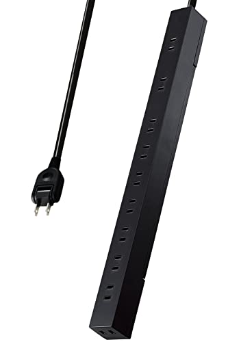 マグネットタイプブラック/2m/ECT-2620BK・Size:2mStyle:マグネットタイプPatternName:電源タップ単品・パッケージ個数:1・回転収納可能な脚パーツと強力な磁石を特長とする2ピン式のスリムな10個口タップです。脚パーツは展開することで重いACアダプターなどを接続した際もタップが横転しにくくなります。また、強力なネオジム磁石により、スチール製の家具や事務機などにしっかりと固定できます。・360度回転可能な脚パーツは展開することで、重いACアダプターなどを接続してもタップが横転しにくくなります。・脚パーツには強力なネオジム磁石を備えていて、スチール製の家具や事務機などにしっかりと固定できます。・脚パーツには直径約10mmの吊り穴を備えていて、フックやネジで壁などに引っ掛けて利用できます。・隣の差込口との間隔は57mmが2カ所、35mmが7カ所あり、プラグの形状に合わせて使用できる設計です。間隔が広い差込口には大きなACアダプターなどでも、互いに干渉せずに差し込めます。【 仕様 】 ■差込口仕様:2ピン ■差込口個数:10個口 ■差込口間隔:広いところ57mm、狭いところ35mm ■プラグ仕様:2ピン ■ACコード長:約2m ■定格:125V、15A、合計1500Wまで ■極性対応:× ■スイッチ:× ■雷ガード:○ ■ホコリシャッター:○ ■抜け止め機能:× ■差込口キャップ:× ■通電表示ランプ:× ■二重構造:○ ■二重被ふく:○ ■絶縁キャップ付きプラグ:○ ■スイングプラグ:○ ■マグネット:○ ■吊り穴:○ ■ブレーカー:× ■ノイズフィルター:× ■モジュラージャック:× ■連動機能:× ■変換アダプター:× ■カラー:ブラック ■材質:本体:ABS樹脂、プラグ:PVC、差込口:ユリア樹脂 ■外形寸法:幅32mm×奥行418mm×高さ33mm ※本体のみ(突起部を除く) ■質量:約500g ■付属品:取扱説明書 ■使用可能地域:日本国内専用 ■法規:◇PSE(特定電気用品) ■期間:1年間 ■その他:転倒抑制可動パーツ搭載 【 説明 】 ■回転収納可能な脚パーツでタップの横転を防止。吊り穴と強力な磁石を備えた、2ピン式のスリムな10個口タップです。 ■360度回転可能な脚パーツは展開することで、重いACアダプターなどを接続してもタップが横転しにくくなります。 ■脚パーツには強力なネオジム磁石を備えていて、スチール製の家具や事務機などにしっかりと固定できます。 ■脚パーツには直径約10mmの吊り穴を備えていて、フックやネジで壁などに引っ掛けて利用できます。 ■隣の差込口との間隔は57mmが2カ所、35mmが7カ所あり、プラグの形状に合わせて使用できる設計です。間隔が広い差込口には大きなACアダプターなどでも、互いに干渉せずに差し込めます。 ■差込口には不使用時にホコリの侵入を防止する「ホコリ防止シャッター」を装備しています。 ■差込口は耐熱性に優れた熱硬化性樹脂を使用した二重構造になっていて、万が一の発熱の際にも融解しにくく、電気火災の防止に有効です。 ■刃受け金具には繰り返しの使用でも変形しにくい0.8mm厚を採用しています。プラグの保持力が低下しにくく、発熱を抑制します。 ■最大12500V(JEC210/212規格に基づく数値)までの誘導雷による雷サージから、接続機器を保護する雷ガード機能を搭載しています。 ■※直撃雷や、誘導雷であっても素子の許容値を超える雷サージが発生した場合、接続機器を保護できない場合があります。また、受けた電圧や回数により性能は劣化します。 ■電源コードには一般社団法人日本配線システム工業会規格(JWDS0010)に適合した二重被ふくコードを採用し、断線や被ふく破れによる感電・火災の防止に有効です。 ■柔軟で取り回しがしやすい、並行2芯線の平型コードです。 ■狭い場所でも配線しやすい180度スイングプラグを採用しています。 ■プラグには栓刃間に火災の原因となるトラッキング現象防止に有効な熱硬化性樹脂を配し、感電の危険を抑制する絶縁スリーブを装備しています。 ■自社環境認定基準を1つ以上満たし、『THINK ECOLOGY』マークを表示した製品です。 ■環境保全に取り組み、製品の包装容器におけるプラスチック重量を、社内基準製品より20%以上削減した製品です。 ■環境保全に取り組み、製品の包装容器が紙・ダンボール・ポリ袋のみで構成されている製品です。