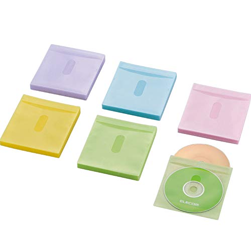 エレコム DVD BD CDケース 不織布 両面収納 60枚入 120枚収納可 5色アソート CCD-N...