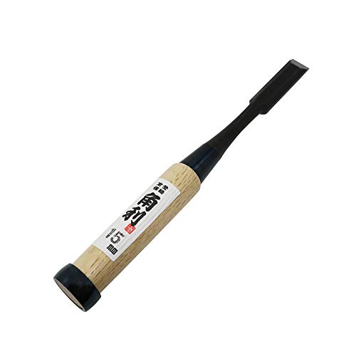角利(KAKURI) 追入のみ 面取 白樫柄 全長215mm 刃先15mm 鑿 ノミ DIY 日曜大工 木工 道具 彫り ホゾ穴 419 送料無料