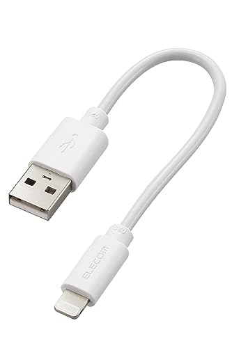 -/0.1m/MPA-UALEC01WH・Size:0.1m・パッケージ個数:1・Lightningポート搭載のiPhone/iPod/iPadとUSB-Aポート搭載のパソコンおよびAC充電器を接続して充電・データ通信ができるケーブルです。・Apple社製品に対応したUSB-Aポート付きの充電器との接続で、家庭用コンセントから充電可能です。(MFi認証取得済み商品です。)・最大12W(5V/2.4A)で接続機器の充電が可能です。・環境保全に取り組み、製品の包装容器におけるプラスチック重量を、社内基準製品より20%以上削減した製品です。・環境保全に取り組み、製品の包装容器が紙・ダンボール・ポリ袋のみで構成されている製品です。【 仕様 】 ■ コネクタ形状1：Lightningプラグ ■ コネクタ形状2：USB‐Aプラグ ■ 使用目的・用途：USB-Aポートを持つパソコンおよび充電器とLightningポートを搭載したiPhone/iPad/iPodを接続し、充電・データ転送が可能です。 ※iPadはパソコンからは充電できません。 ■ 長さ：約0.1m ※コネクター含まず ■ ケーブル太さ：約3.3mm ■ 対応転送速度：最大480Mbps ※理論値 ■ パワーデリバリー対応：× ■ 対応機種(iPhone)：iPhone 14 Pro Max/iPhone 14 Pro/iPhone 14 Plus/iPhone 14/iPhone 13 Pro Max/iPhone 13 Pro/iPhone 13/iPhone 13 mini/iPhone 12 Pro Max/iPhone 12 Pro/iPhone 12/iPhone 12 mini ■ 対応機種(iPad)：iPad Pro 10.5-inch/iPad Pro 12.9-inch (2nd generation)/iPad Pro 9.7-inch/iPad Pro 12.9-inch (1st generation)/iPad Air (3rd generation)/iPad Air 2/iPad Air ■ 対応機種(iPod)：iPod touch (7th generation)/iPod touch (6th generation) ■ 対応機種(その他)：AirPods (第1世代)/AirPods (第2世代)/AirPods (第3世代)/AirPods Pro/AirPods Pro (第2世代)/AirPods Max ■ パッケージ：袋+ステッカー ■ カラー：ホワイト ■ 期間：1年間 ■ 環境配慮事項：EU RoHS指令準拠(10物質) 【 説明 】 ■ Lightningポート搭載のiPhone/iPod/iPadとUSB-Aポート搭載のパソコンおよびAC充電器を接続して充電・データ通信ができるケーブルです。 ■ MFi認証取得済み商品です。安心して使用できます。 ■ Apple社製品に対応したUSB-Aポート付きの充電器との接続で、家庭用コンセントから充電可能です。 ■ 最大12W(5V/2.4A)で接続機器の充電が可能です。 ■ サビなどに強く、信号劣化を抑える金メッキピン(USB-Aプラグ側)を採用しています。 ※ iPadはパソコンからは充電できません。 ※ ご使用になるパソコンなどの性能によって、供給される電力値が異なります。 ※ USB Power Delivery非対応です。 ※ スリムタイプコネクター[9.7×5.8mm]を採用していますが、万が一ケースなどが干渉し挿入しにくい場合は、ケースなどを外してご使用ください。 ■ EUの「RoHS指令(電気・電子機器に対する特定有害物質の使用制限)」に準拠(10物質)した、環境にやさしい製品です。 ■ 自社環境認定基準を1つ以上満たし、『THINK ECOLOGY』マークを表示した製品です。 ■ 環境保全に取り組み、製品の包装容器におけるプラスチック重量を、社内基準製品より20%以上削減した製品です。 ■ 環境保全に取り組み、製品の包装容器が紙・ダンボール・ポリ袋のみで構成されている製品です。 【商品に関するお問い合わせ】 エレコム総合インフォメーションセンター TEL. 0570-084-465 FAX. 0570-050-012 受付時間 / 10：00〜19：00　年中無休
