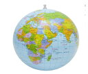 インフレータブル地球儀ビーチボール 世界地図付き 教育用&プール玩具 パーティー/水遊び用 ブルー 送料無料