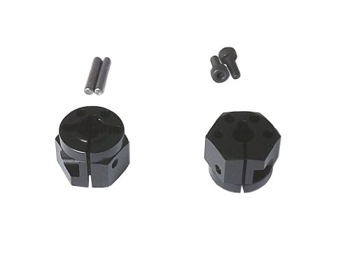 スクエア アルミクランプ六角ホイールハブ (タミヤTT-01 02用) 10mm幅 黒 送料無料