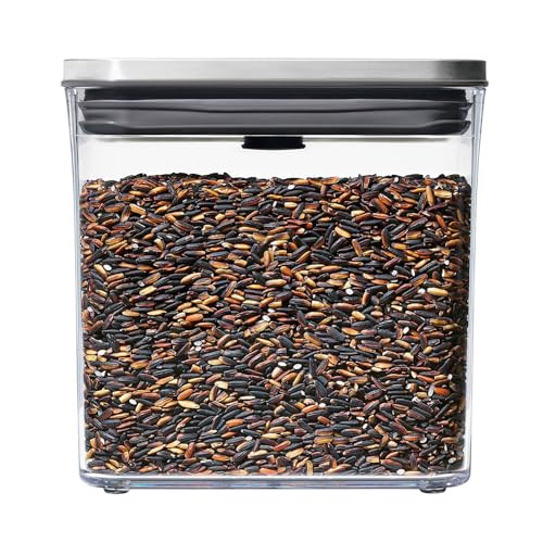 オクソー 保存容器 OXO プラスチック 密閉 1.6L ステンレス ポップコンテナ レクタングル ショート 送料無料