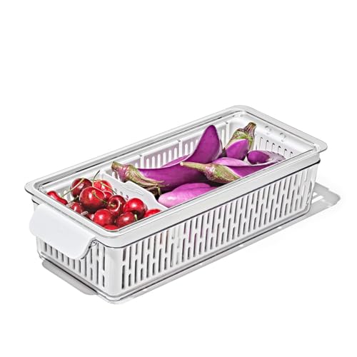 OXO オクソー 冷蔵庫内 野菜室 収納 整理 ベジタブル キーパー 野菜 鮮度長持ち 水切りバスケット付き 食洗機 対応 ロング サイ 送料無料