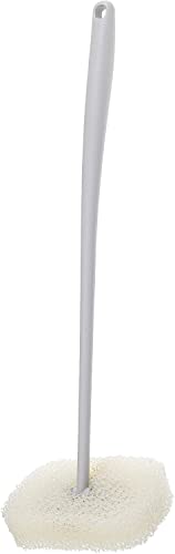 マーナ (marna) お風呂の柄付きスポンジ (長柄/グレー) お風呂 スポンジ (浮かせる収納) お風呂掃除 バ..