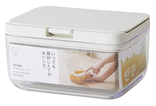 マーナ (marna) 保存容器 (ワイドショート/ホワイト) キッチン 収納 プラスチック (食材 調味料 湿気防止) グッドロックコ 送料無料