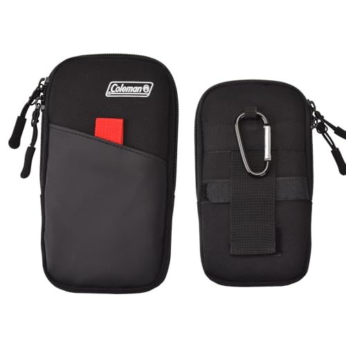 エツミ & Coleman (コールマン) コラボレーションモデル スマートポーチ ブラック スマホポーチ ベルト ループ カラビナ 付 送料無料