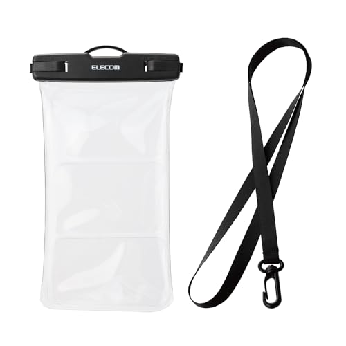 エレコム スマホ 防水ケース お風呂 海 首かけ 水中 操作可能 IPX8 顔認証 入れたまま操作可能 ロックレバータイプ 6.9インチ 送料無料