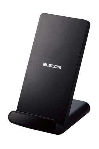 エレコム ワイヤレス充電器 Qi 正規認証品 スタンド 5W ケーブル付属 動作確認用LED 縦・横置き対応 USB充電器は別売り ブラ 送料無料