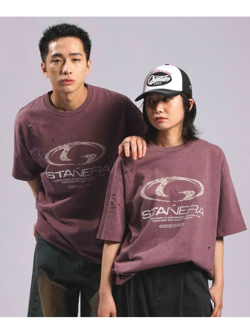Rakuten - ピグメント加工/ダメージロゴTシャツ RAGEBLUE レイジブルー トップス カットソー・Tシャツ レッド ブラック【送料無料】[Rakuten Fashion]