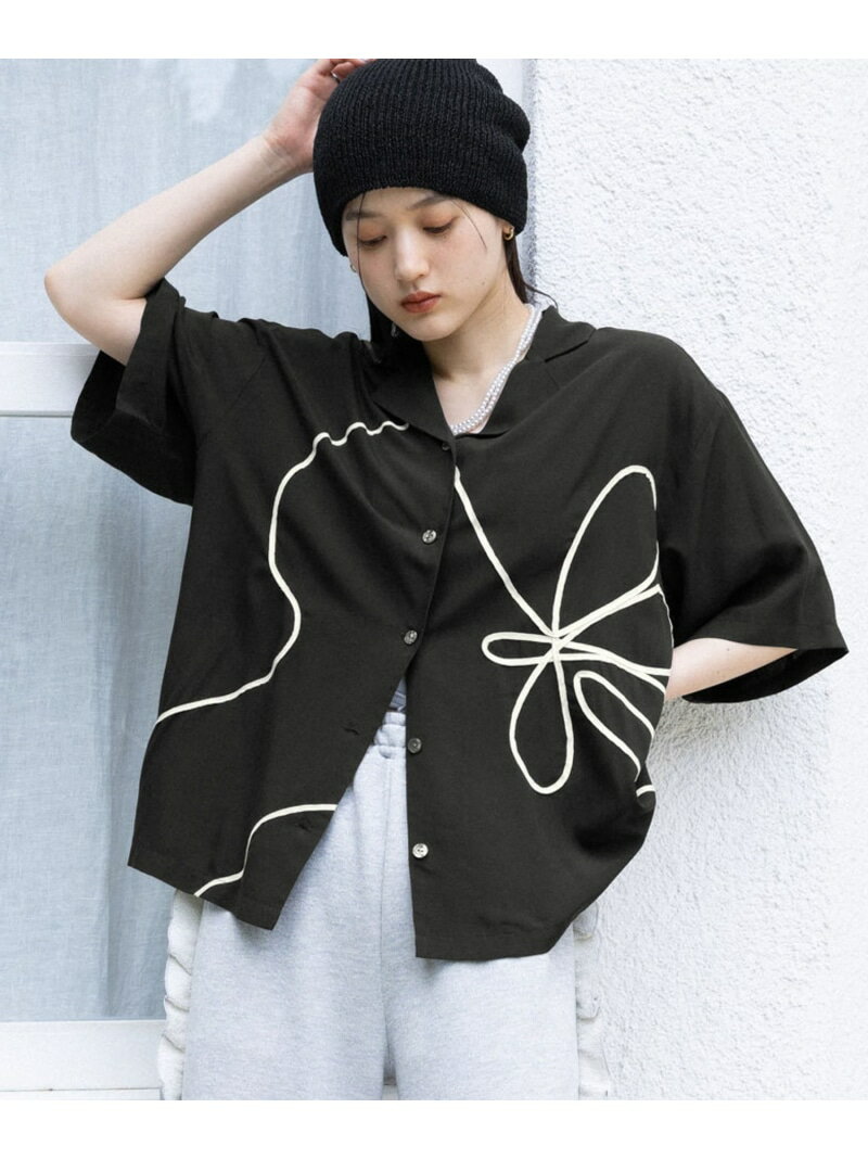 【SALE／50%OFF】【WOMENS】コード刺繍/フラワーモチーフシャツ RAGEBLUE レイジブルー トップス シャツ・ブラウス ホワイト ブラック ブルー【RBA_E】[Rakuten Fashion]のサムネイル