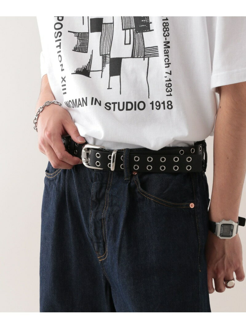 ダブルピンハトメベルト RAGEBLUE レイジブルー ファッション雑貨 ベルト ブラック[Rakuten Fashion](4)
