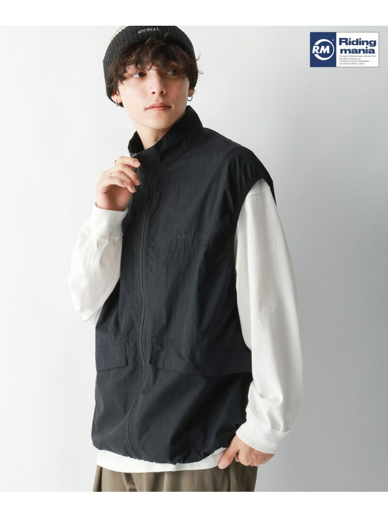 【SALE／50%OFF】【Ridingmania/ライディングマニア】ナイロンスポーツ/オーバーサイズベスト RAGEBLUE レイジブルー トップス ベスト・ジレ グレー ブラック【RBA_E】【送料無料】[Rakuten Fashion]