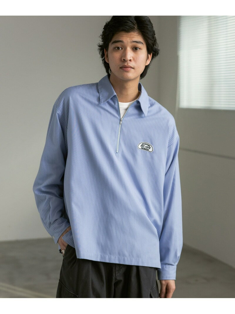 【SALE／50%OFF】ワンポイント刺繍/TRハーフジップシャツ RAGEBLUE レイジブルー トップス シャツ・ブ..