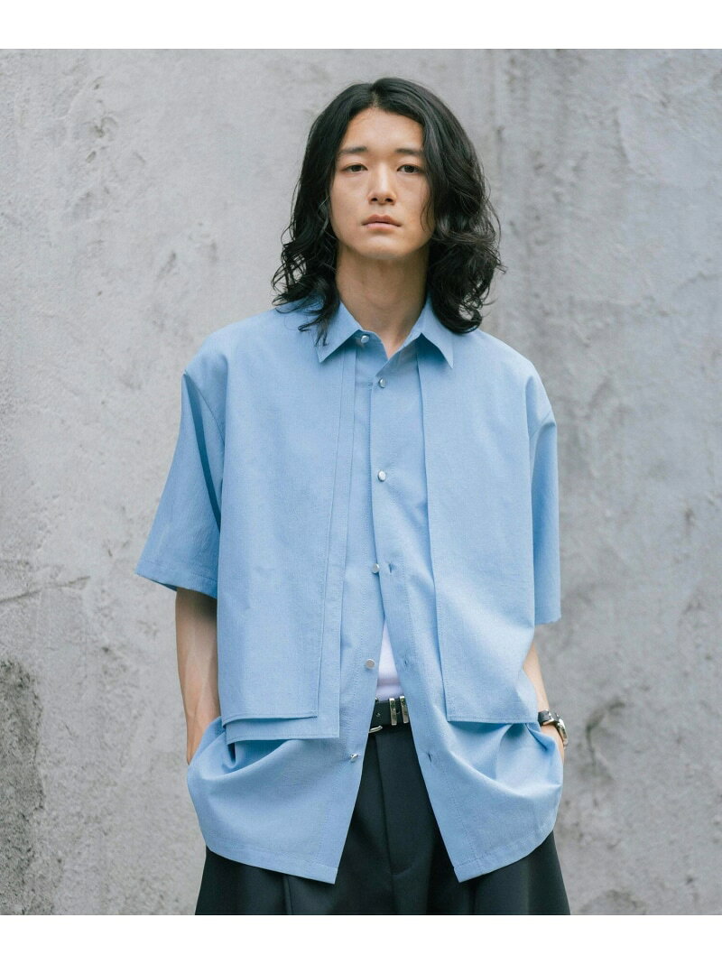 ＜接触冷感/イージーケア＞シアーレイヤードフラシシャツ RAGEBLUE レイジブルー トップス シャツ・ブラウス ブラック オレンジ ブルー ホワイト