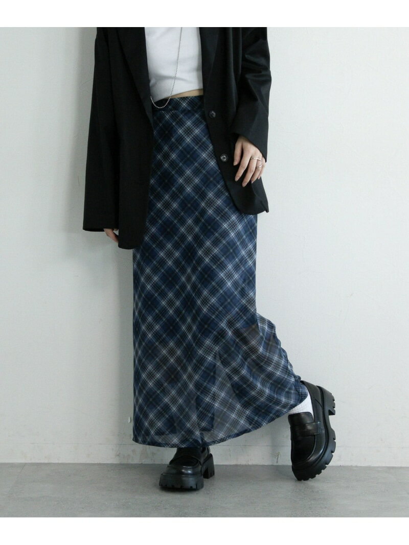 Rakuten - 【SALE／50%OFF】＜選べるミディ&ロング丈＞バイアスチェックシアースカート RAGEBLUE レイジブルー スカート ロング・マキシスカート ブルー グリーン【RBA_E】[Rakuten Fashion]