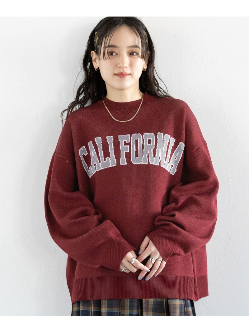 Rakuten - 【SALE／50%OFF】カレッジロゴルーズニット RAGEBLUE レイジブルー トップス ニット ブラック グレー レッド【RBA_E】[Rakuten Fashion]