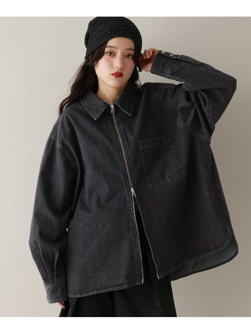 Rakuten - 【SALE／40%OFF】Wジップ/デニムルーズシャツ RAGEBLUE レイジブルー トップス シャツ・ブラウス ホワイト ピンク ブラック【RBA_E】【送料無料】[Rakuten Fashion]