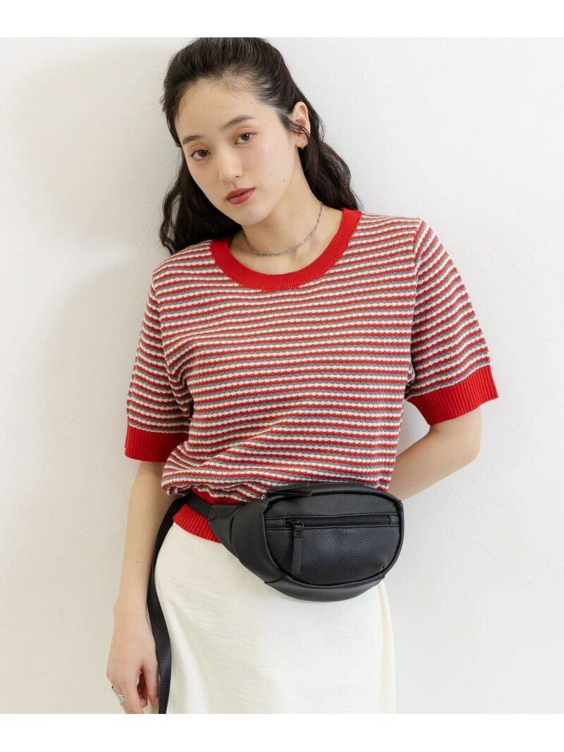 Rakuten - マルチボーダーニットトップス RAGEBLUE レイジブルー トップス カットソー・Tシャツ グレー レッド【送料無料】[Rakuten Fashion]