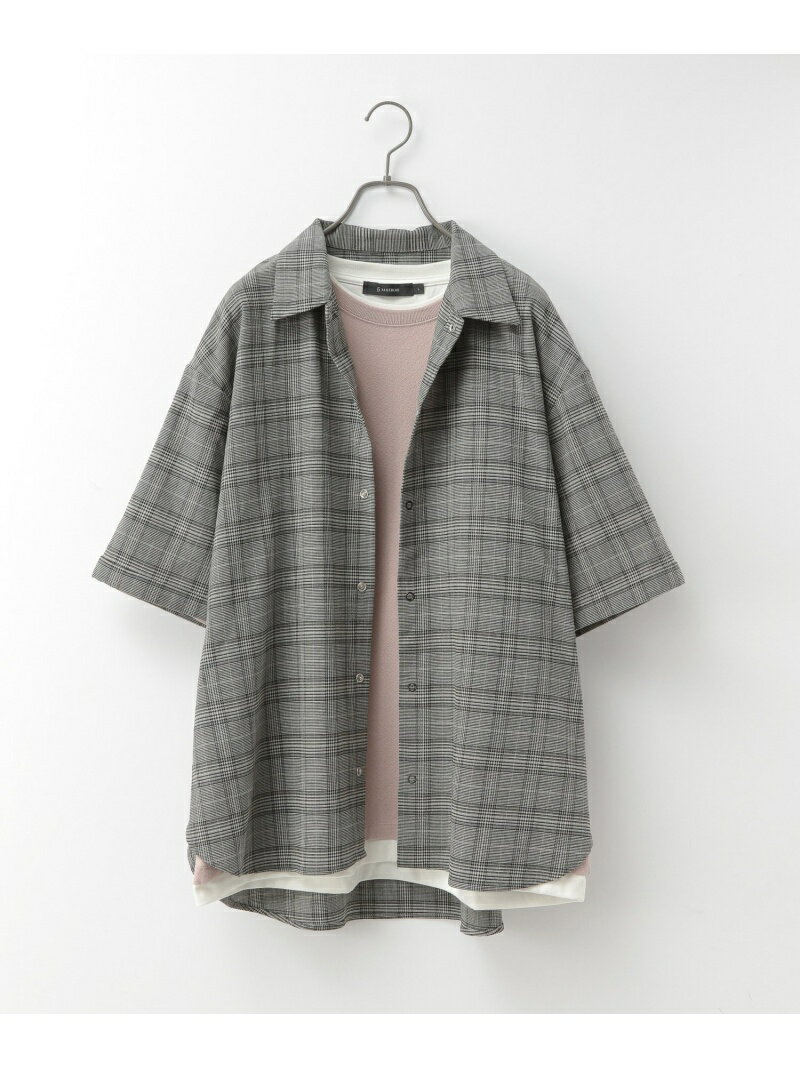 【SALE／50%OFF】(M)グレンCHTRシャツ RAGEBLUE レイジブルー トップス シャツ・ブラウス グレー ベージュ【RBA_E】[Rakuten Fashion]のサムネイル