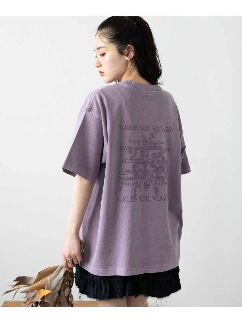 Rakuten - ピグメントフラワーステッチTシャツ RAGEBLUE レイジブルー トップス カットソー・Tシャツ ブルー グレー パープル【送料無料】[Rakuten Fashion]