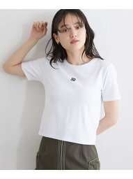 【WOMENS】スクエアロゴ刺繍/コンパクトTシャツ RAGEBLUE レイジブルー トップス カットソー・Tシャツ ホワイト ブラック[Rakuten Fashion]