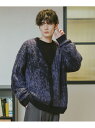 【SALE/51%OFF】総柄モヘヤニットカーディガン RAGEBLUE レイジブルー トップス ニット ブラック ブラウン ブルー【RBA_E】[Rakute...