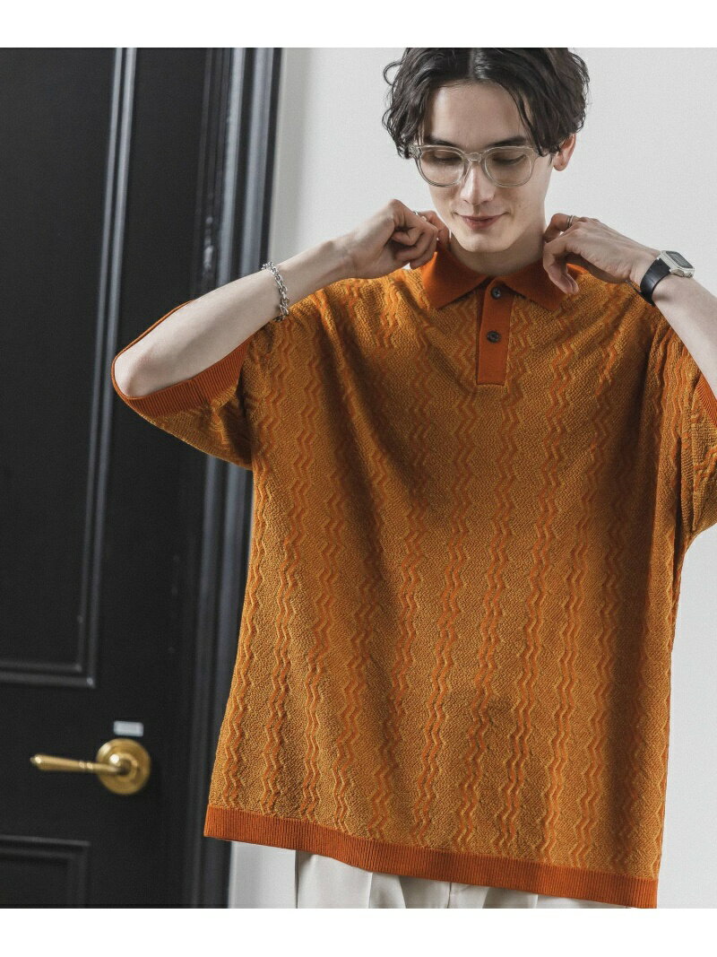 【SALE／20%OFF】(M)ジガラニットポロSS RAGEBLUE レイジブルー トップス ポロシャツ オレンジ ブラック ブルー ベージュ【RBA_E】【送料無料】[Rakuten Fashion]のサムネイル