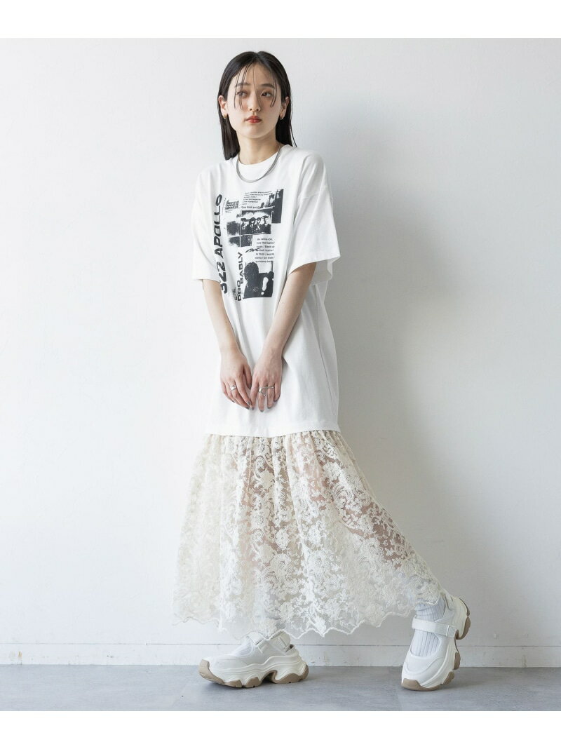 ヴィンテージレースドッキング/ロックプリントワンピース RAGEBLUE レイジブルー ワンピース・ドレス ワンピース ブラック ホワイト【送料無料】[Rakuten Fashion]のサムネイル