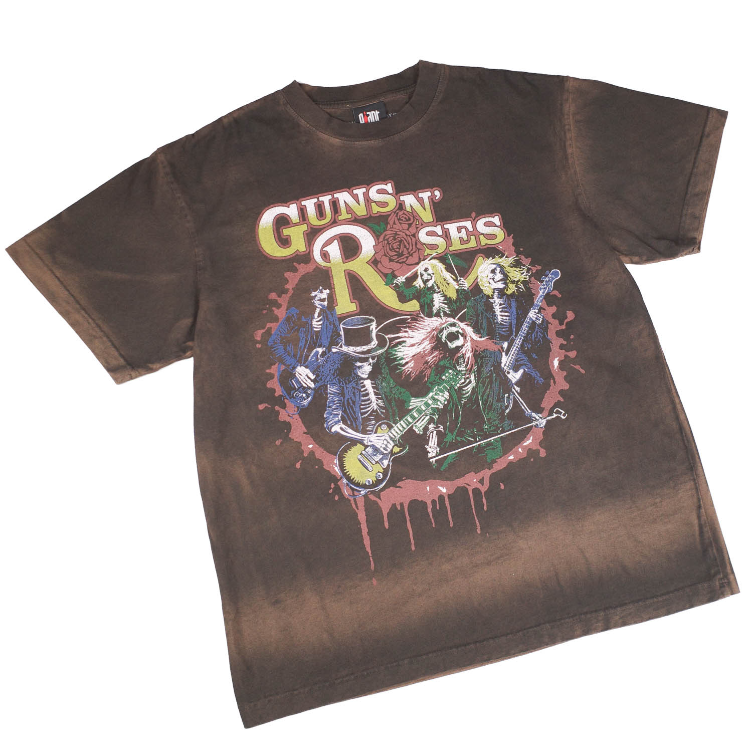Rakuten - 【GIANT01】 Giant Vintage GUN N' ROSES GNR SKELETONS LIVE SCREEN PRINT OVERSIZED BOX SILHOUETTE T-SHIRTS ジャイアント ヴィンテージ ガンズ アンド ローゼス スケルトン ライブ スクリーン プリント オーバーサイズ ボックス シルエット Tシャツ