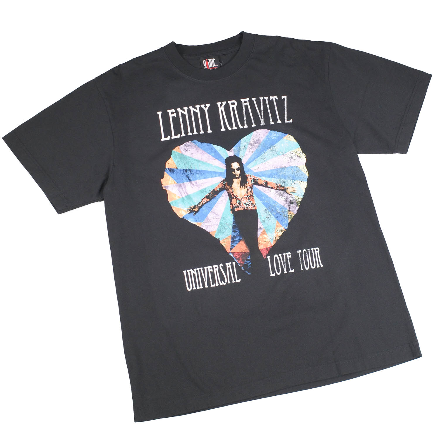 Rakuten - 【GIANT01】 Giant Vintage LENNY KRAVITZ UNIVERSAL LOVE TOUR SCREEN PRINT OVERSIZED BOX SILHOUETTE T-SHIRTS ジャイアント ヴィンテージ レニー クラヴィッツ ユニバーサル ラブ ツアー スクリーン プリント オーバーサイズ ボックス シルエット Tシャツ