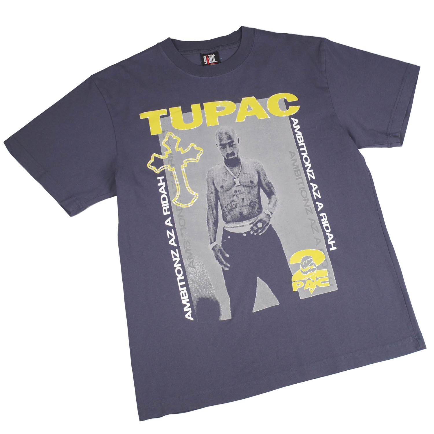 Rakuten - 【GIANT01】 Giant Vintage TUPAC COLLAGE AMBITIONS FRONT SCREEN PRINT OVERSIZED BOX SILHOUETTE T-SHIRTS ジャイアント ヴィンテージ ツーパック コラージュ アンビションズ スクリーン プリント オーバーサイズ ボックス シルエット Tシャツ