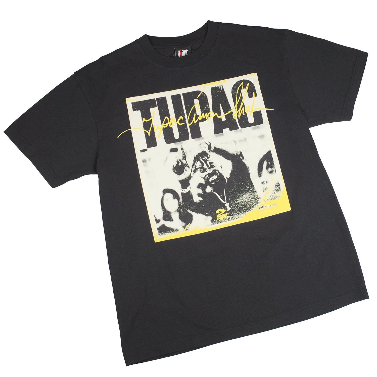 Rakuten - 【GIANT01】 Giant Vintage TUPAC LA PHOTO TEE FRONT SCREEN PRINT OVERSIZED BOX SILHOUETTE T-SHIRTS ジャイアント ヴィンテージ ツーパック エルエー フォト スクリーン プリント オーバーサイズ ボックス シルエット Tシャツ