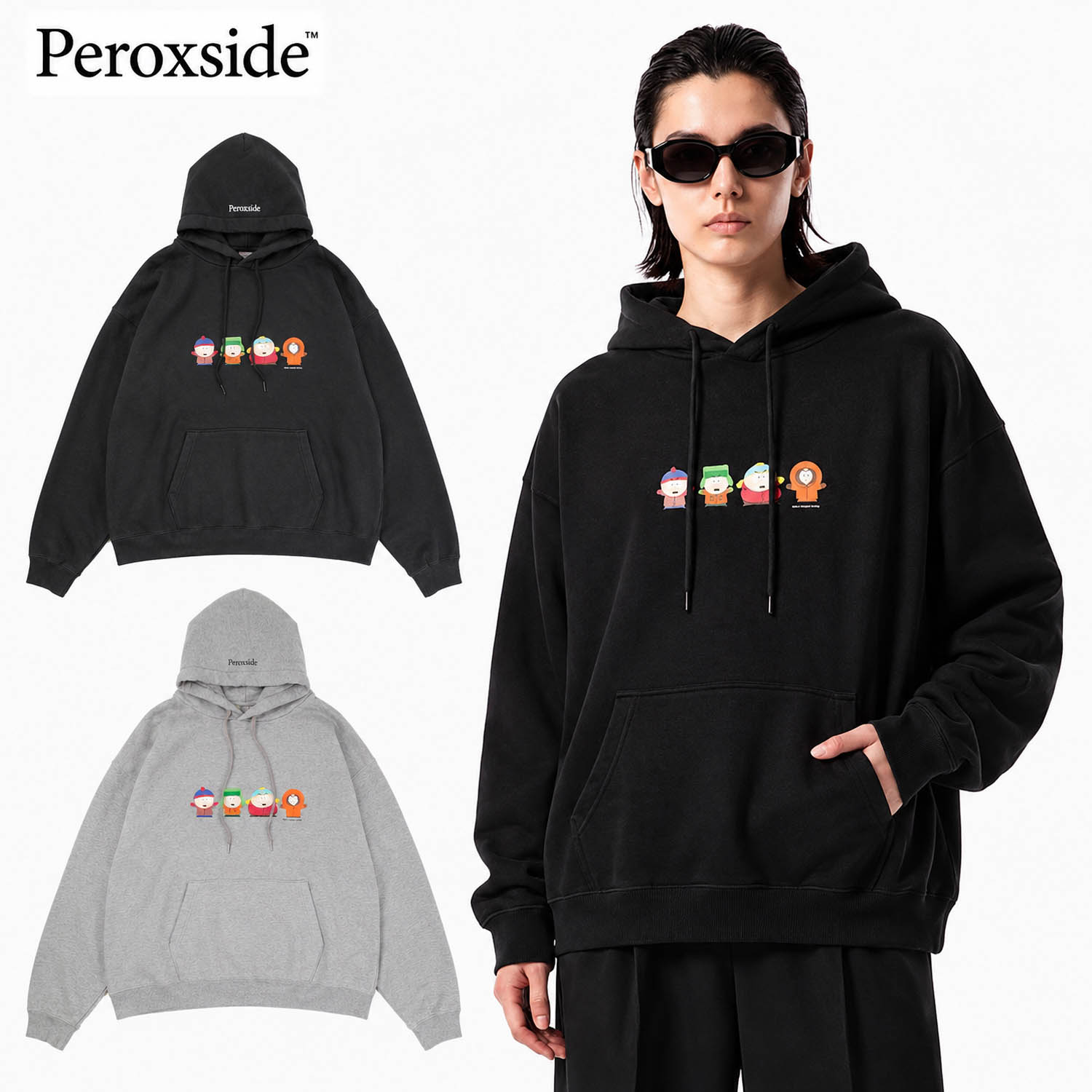 Peroxside ペルオキシド SOUTHPARK EMBROIDERY HOODIE A サウスパーク プリント 刺繍 フーディー パーカー PERCS-011