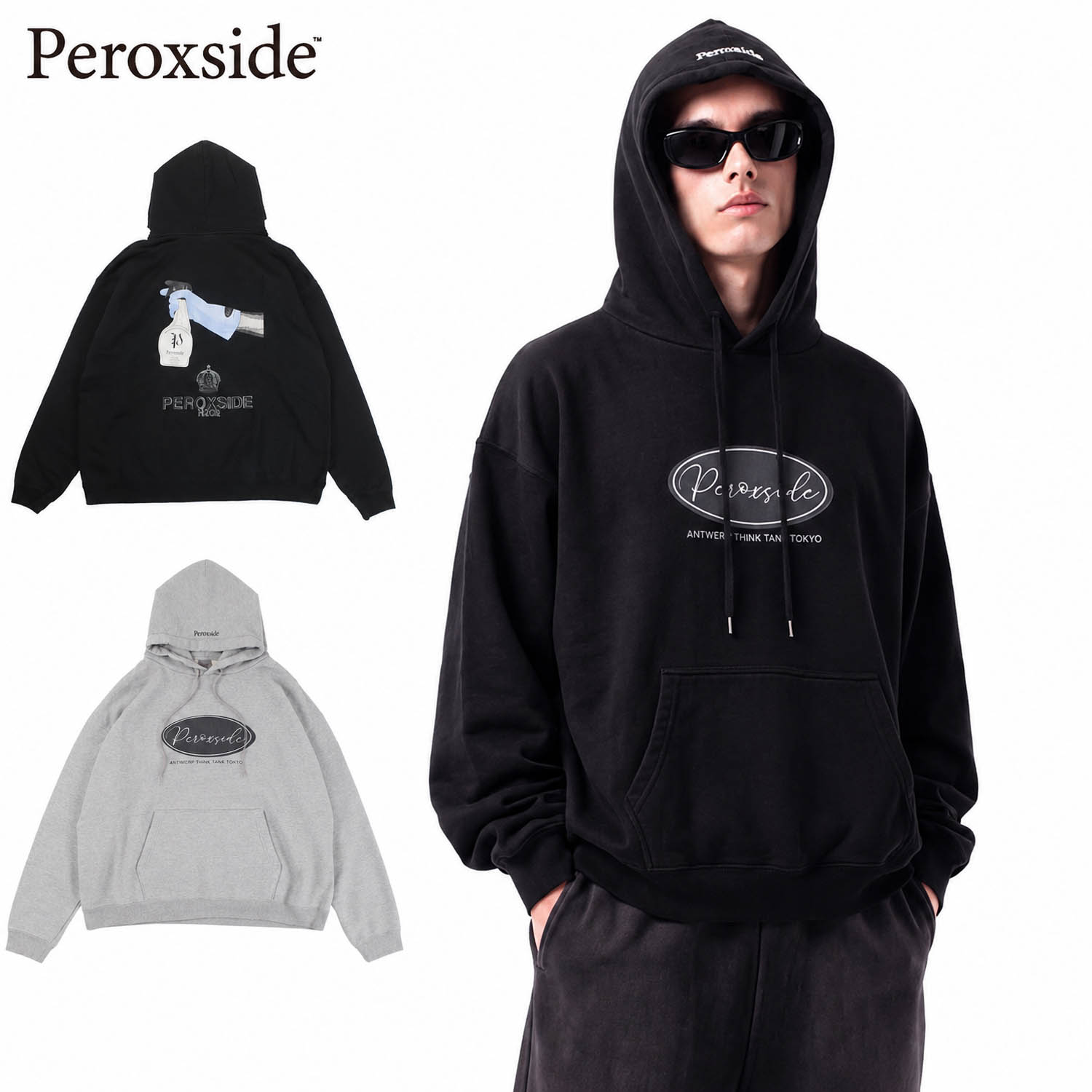 Peroxside ペルオキシド H2O2 LONG HOODIE エイチツーオーツー プリント ロングスリーブ フーディー パーカー PERCS-014