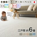 カーペット 6畳 江戸間 サイズ オーダー 可 261×352 防音 撥水 防汚 防炎 抗菌 防ダニ 日本製 カーペット ラグマット フリーカット 敷き詰め ブ...